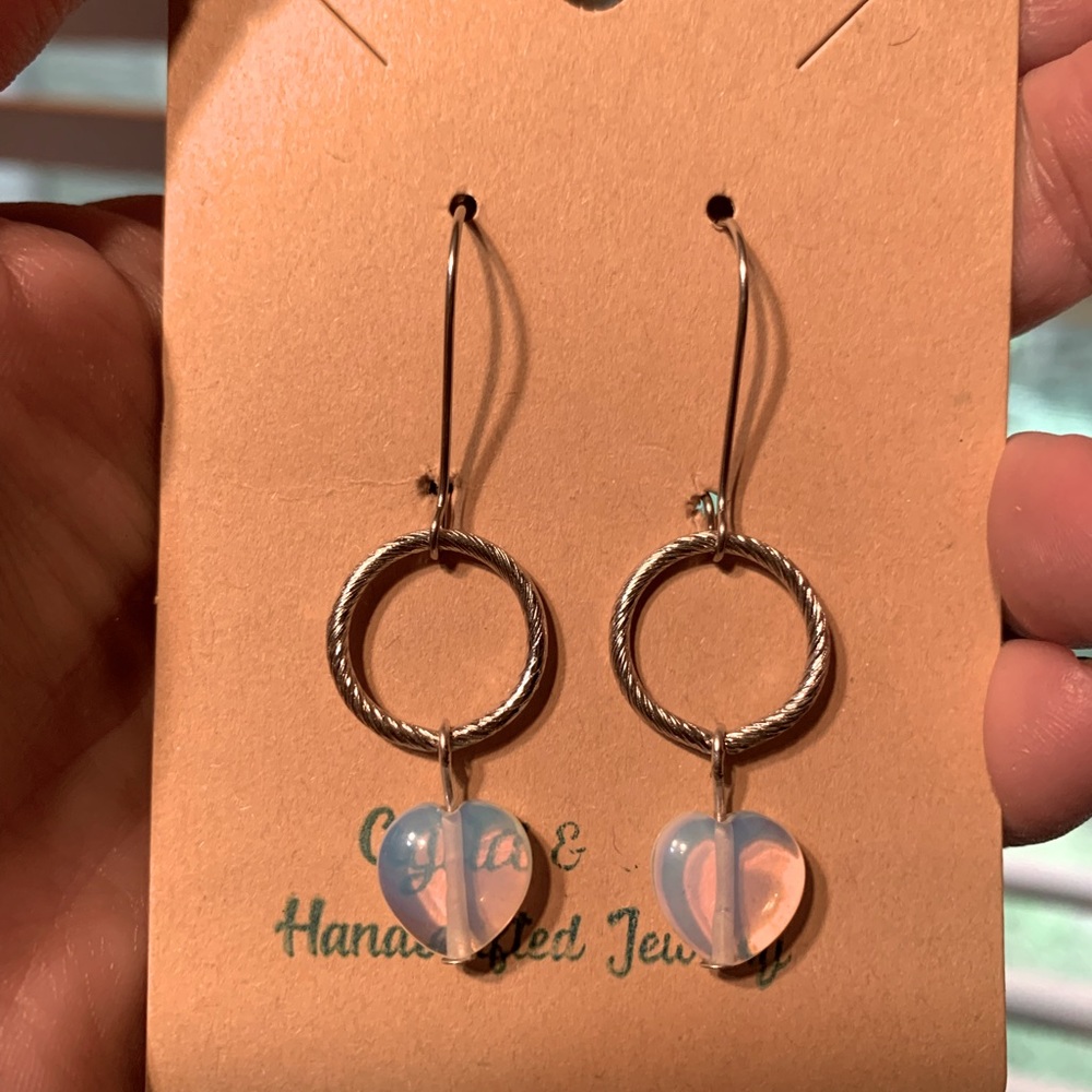 Opalite Heart Earrings